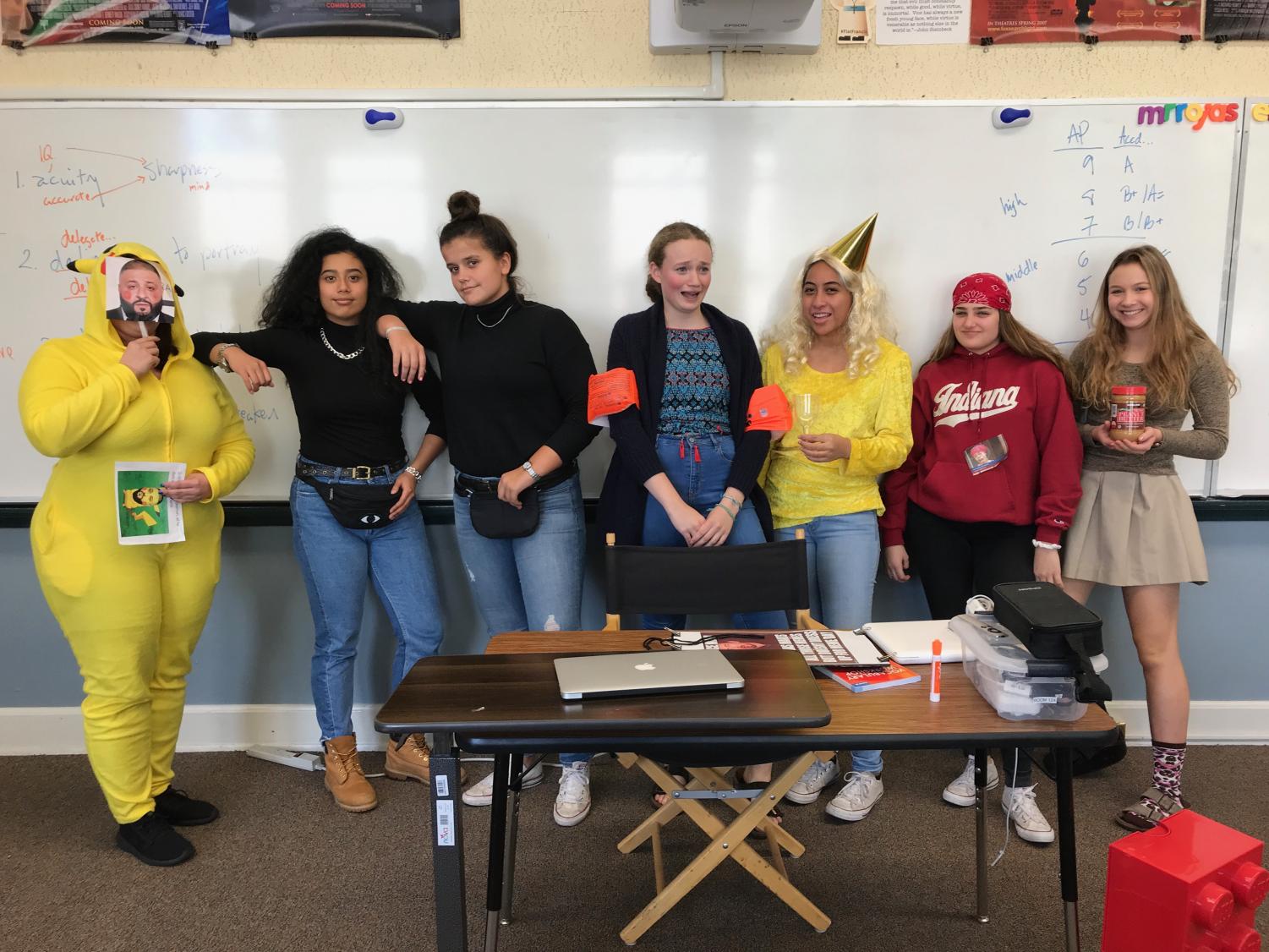 Teachers and students dressed up for last year's theme day
