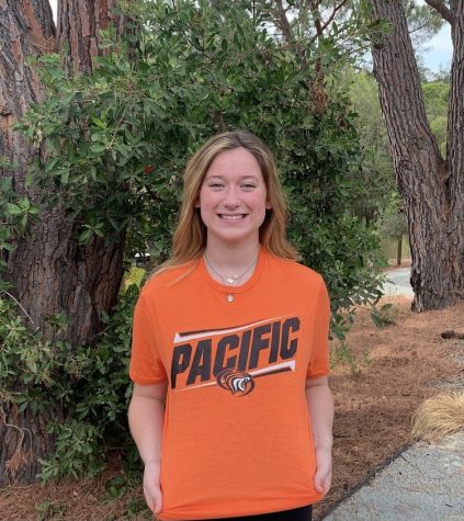 Senior Abby Miller in her University of the Pacific gear.