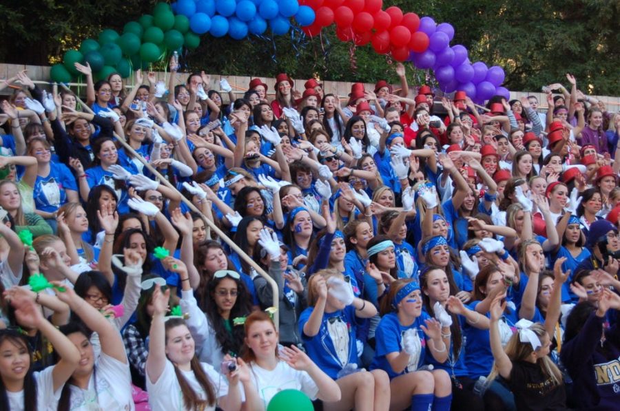 NDB students participate in the Aquacades school rally.