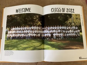 The Class of 22 pictured for the first time as a class at their freshman orientation in the 2018-2019 school yearbook.