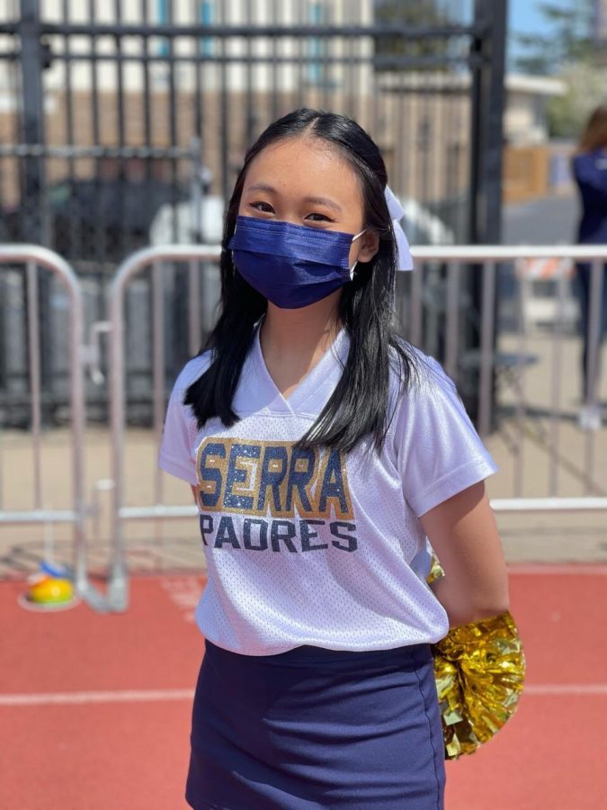 Carpio+ready+to+cheer+at+her+last+game+on+April+3rd+at+Serra+HS.