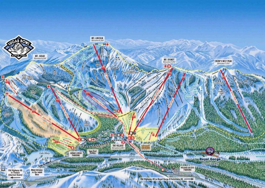 A picture of the Sugar Bowl ski resort map