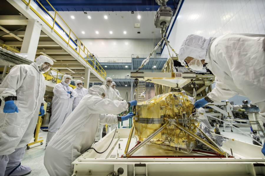 Dr. Alison Nordt and a team of NASA engineers unpack NIRCam upon arrival at NASA Goddard.