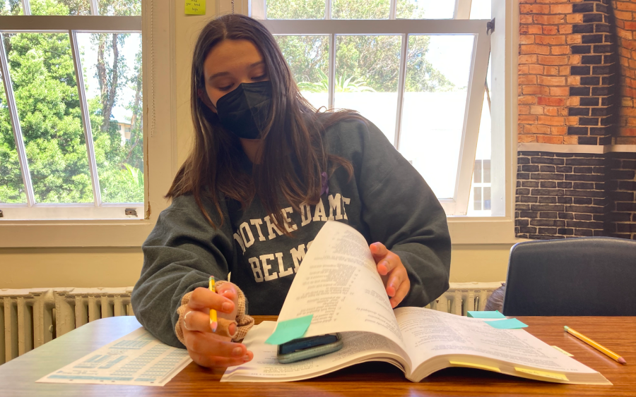 Gabby Wylie-Chaney prepares for her AP exams.