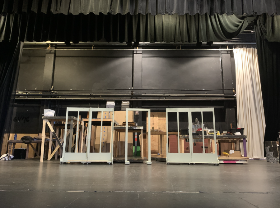 Tri-School Productions begin creating the set for “Ghostlight”.
