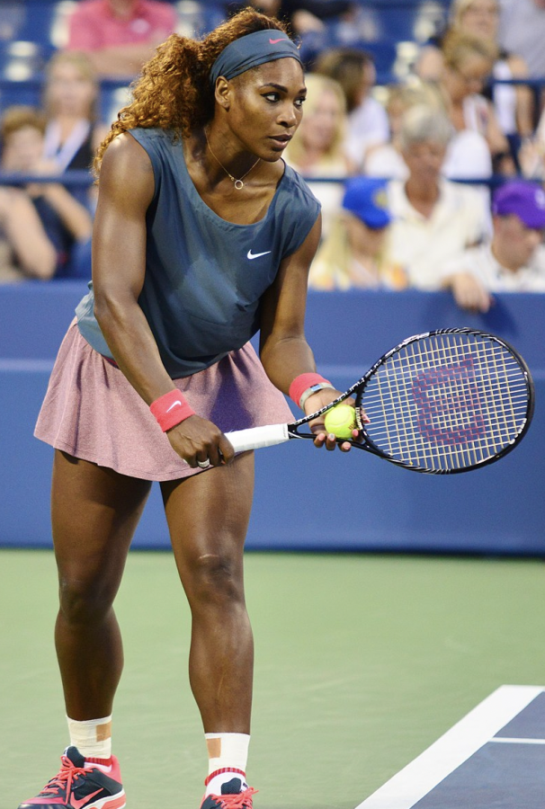 Serena+Williams+serves+at+the+U.S.+Open+in+2013.
