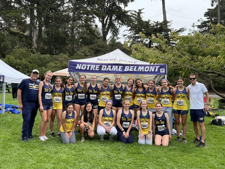 The Varsity and JV Cross Country team after their races at the Lowell Invitational in Golden Gate Park, San Francisco on September 10.