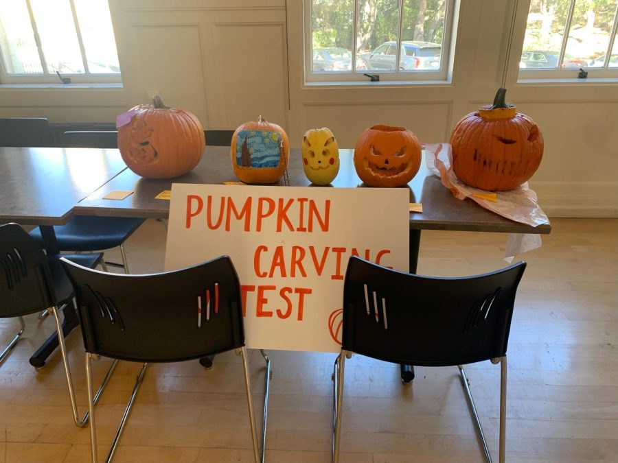 Five students entered their art work into the annual pumpkin carving contest.