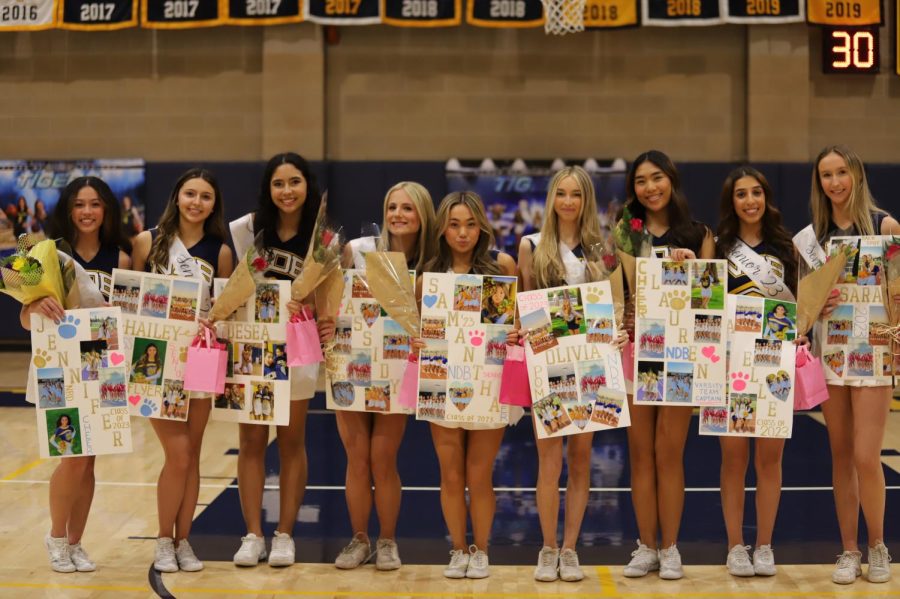 After recognizing their nine seniors, the NDB Spirit Squad supported Varsity Basketball during the Catfight game.