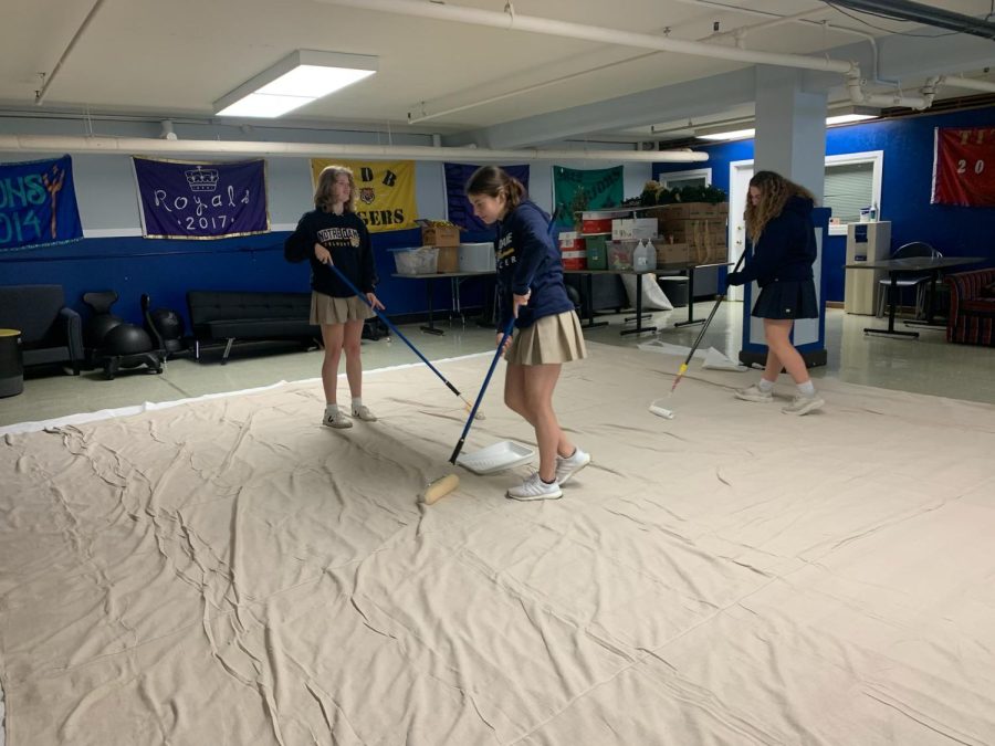 ASB is hard at work preparing backdrops for Aquacades, which will take place in April.