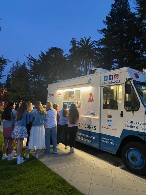 Prospective students gather at the ice cream truck during the Spring Fling.