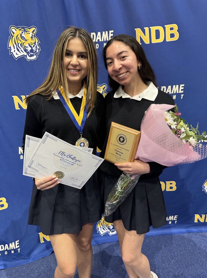 Seniors Ella Chatterjee and Clarissa Wing earned awards for their outstanding academic achievements.