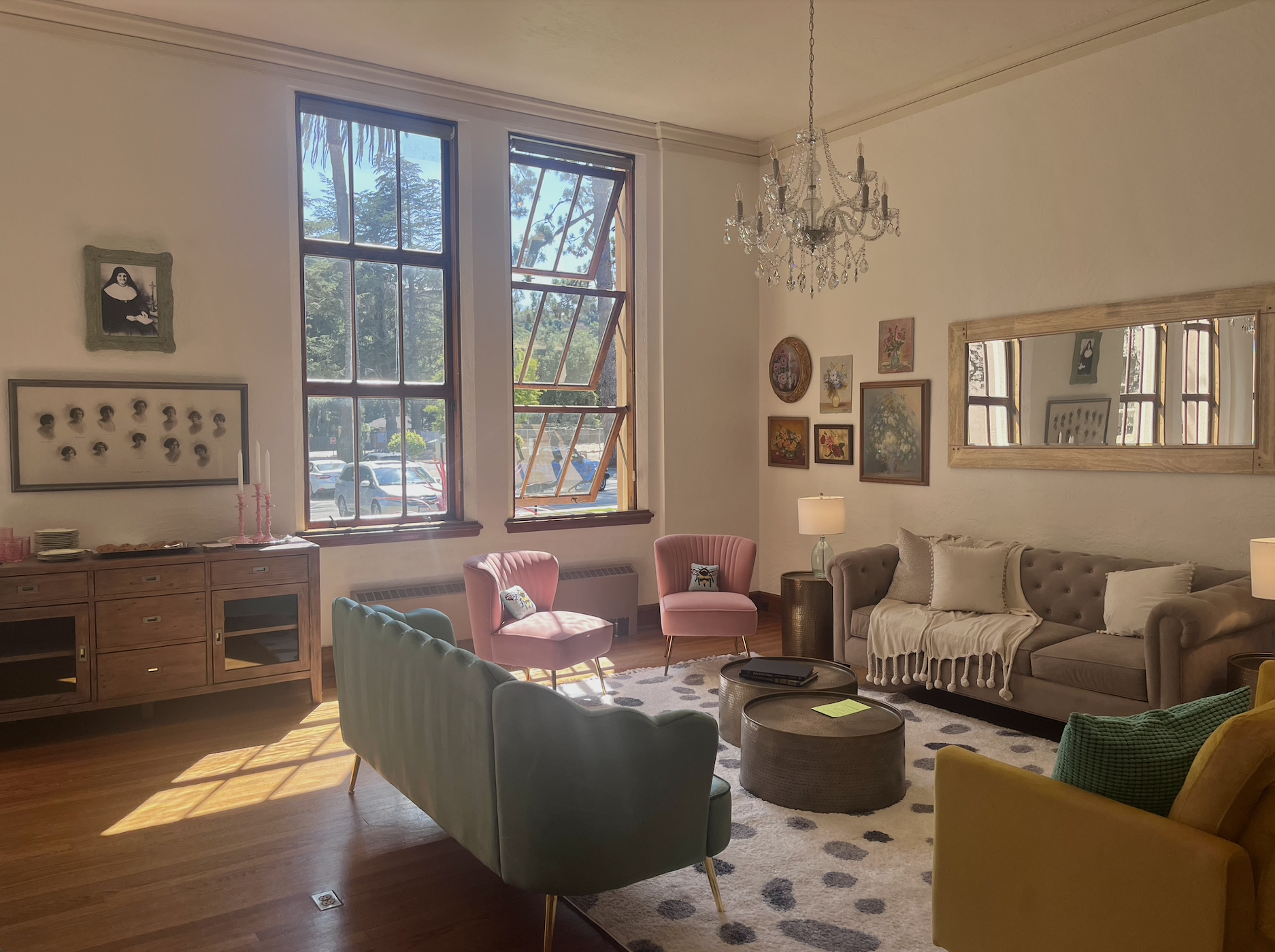 Refurbished spaces, such as the parlor, are accessible to students and help encourage studying.
