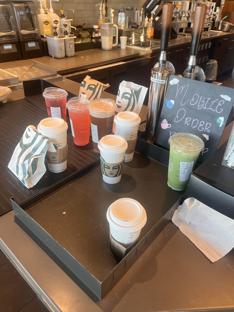Many students stop at Starbucks on their way to school.