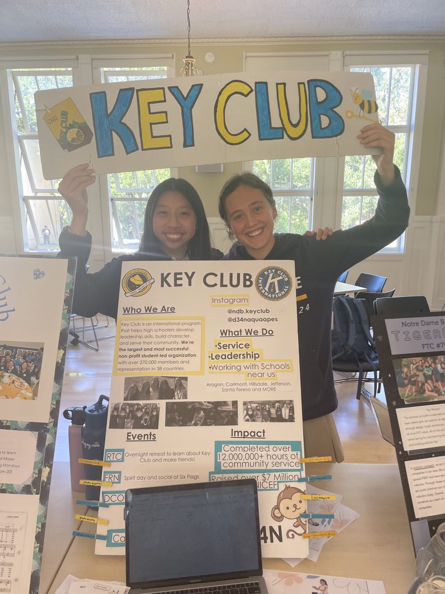 Senior Mallory Moore and Junior Andie Wong represented Key Club at the annual club fair.