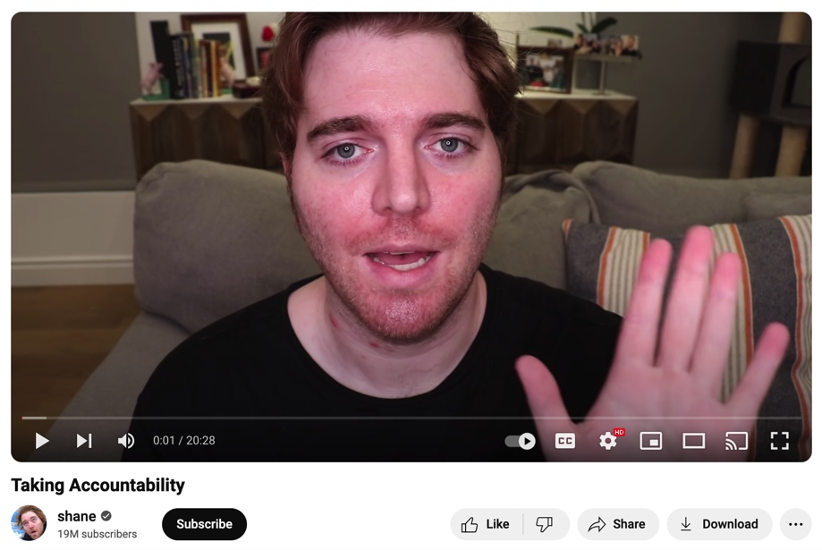 YouTube Content Creator Shane Dawson was “canceled” in 2020 and only recently posted a video.