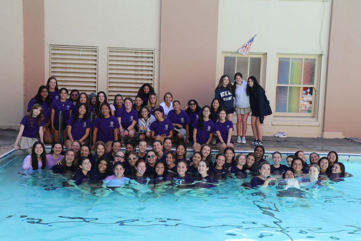 The Monarchs pose in the pool for the annual photo.