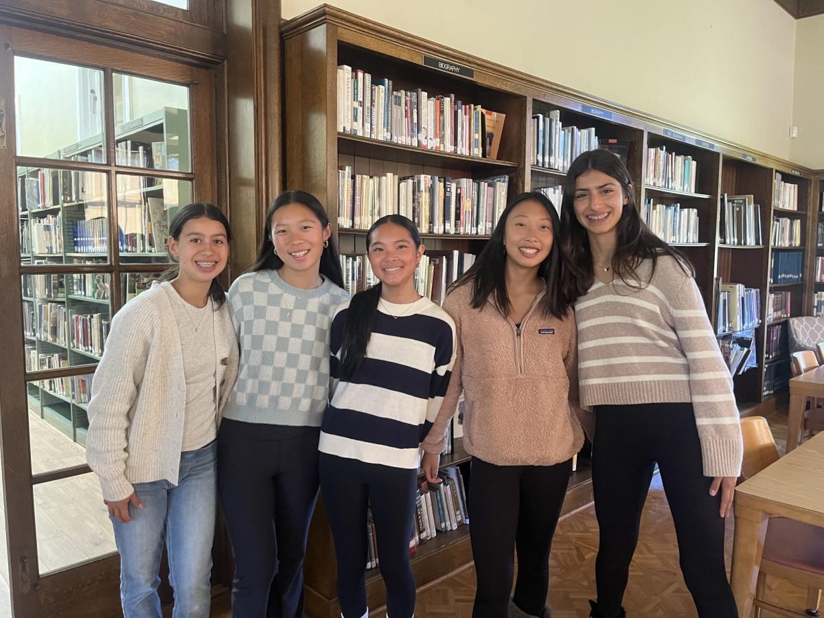 Freshmen Jaguars Aurielle Deetz-Rodriguez, Mariella Cusing, Natalie Doan, Cherise Li and Lucine Kozanian show off their fall fashion.