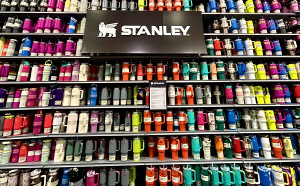 Stanleys on a shelf at Sports Basement