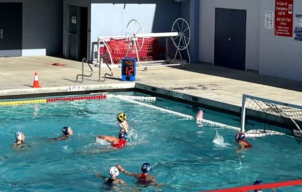 NDB varsity water polo team against Hillsdale on September 30.