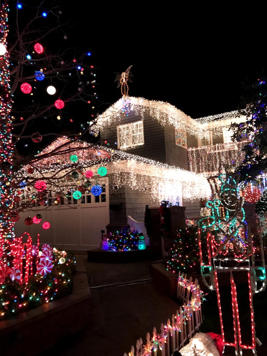 Some houses go all-out, being completely covered in lights and decorations.