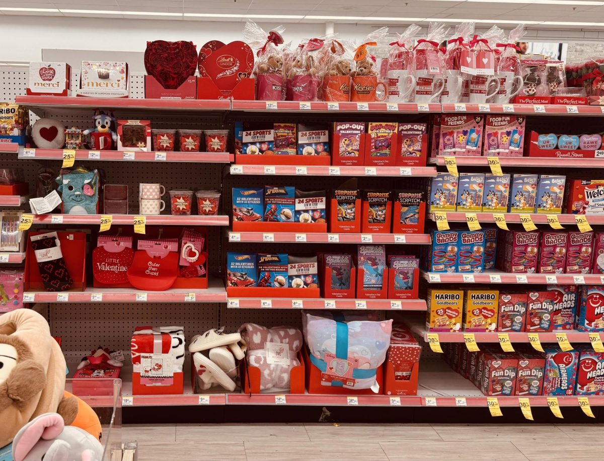 Stores are filled with Valentine's Day products, affecting the true meaning of the holiday.