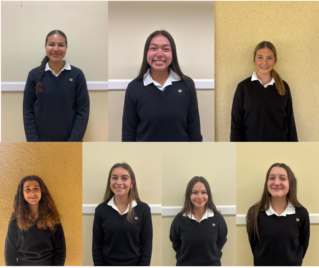 The newly elected junior class council poses for headshots. 
