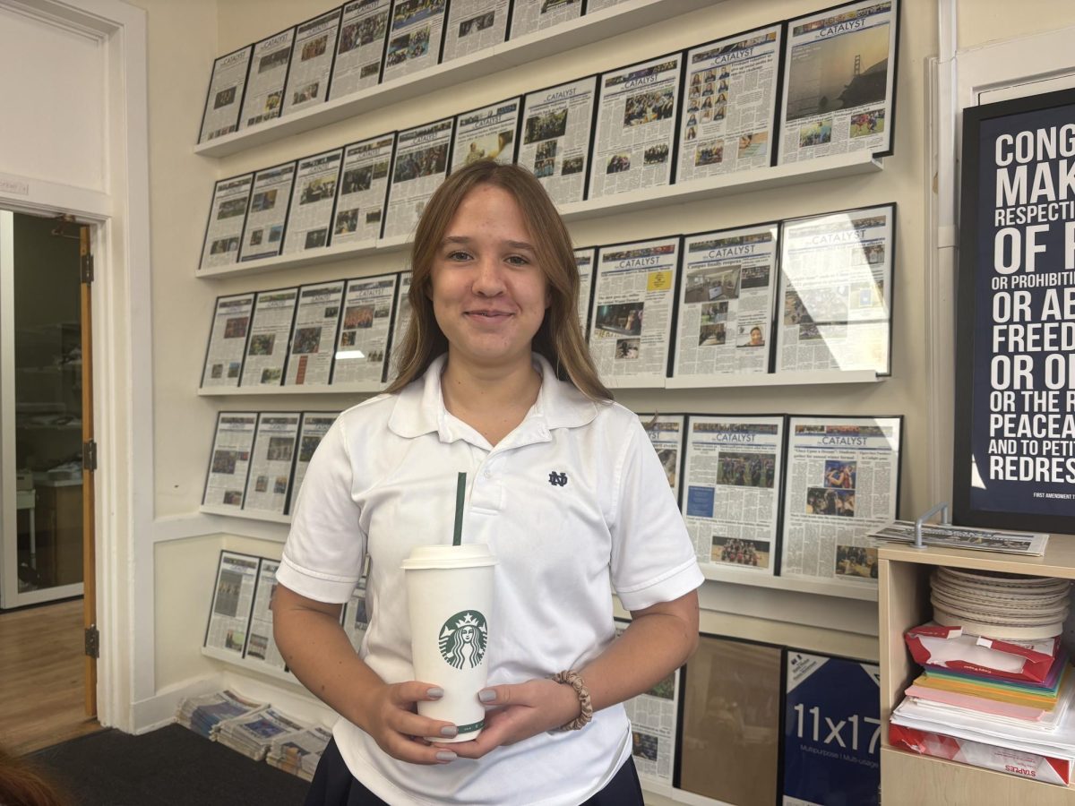 NDB sophomore Riley McGlynn prefers a refreshing strawberry açai over caffeine.
