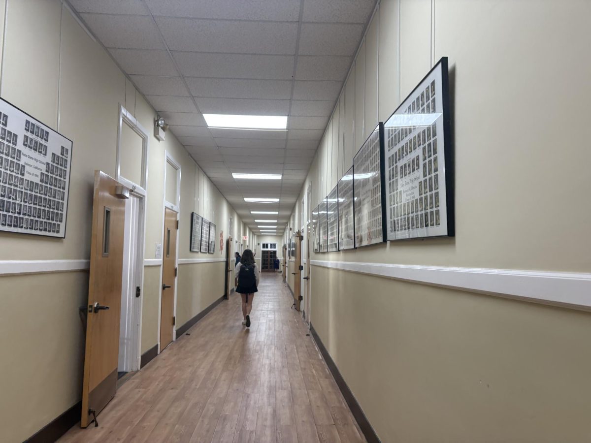 A student leaving the classroom during the new "Block Ei8ht."