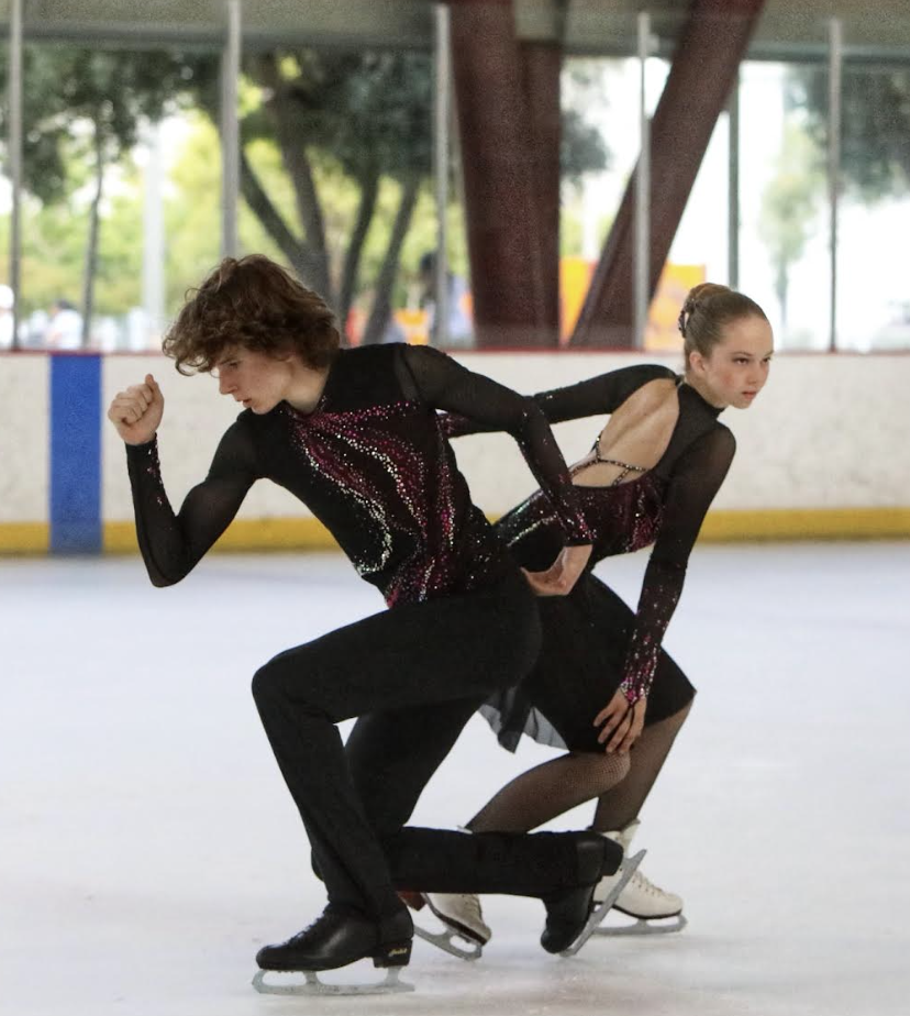 Reece Hamilton and her skate partner, Ethan Darnell present their choreography for a San Francisco gala in November, 2023. 