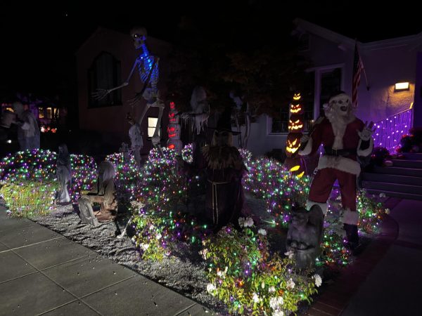 Festive Halloween Decorations in Burlingame.
