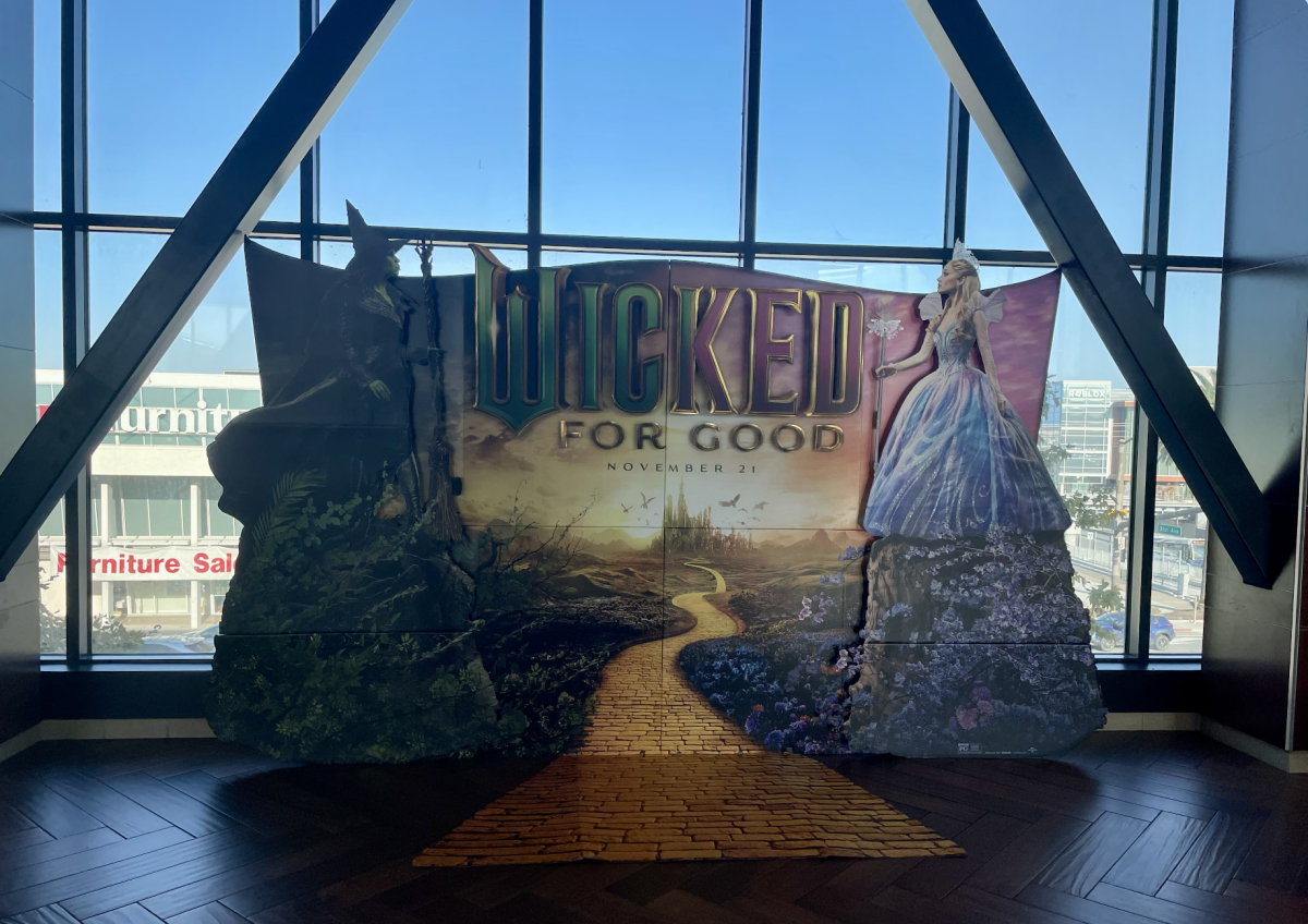 "Wicked: For Good" display in the lobby of Cinépolis movie theater, which builds the excitement for viewers as they go to watch this film.