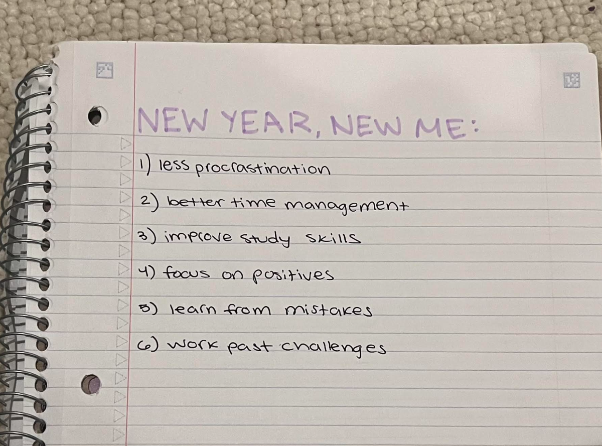 A student’s second-semester resolutions that reflect a fresh academic start.