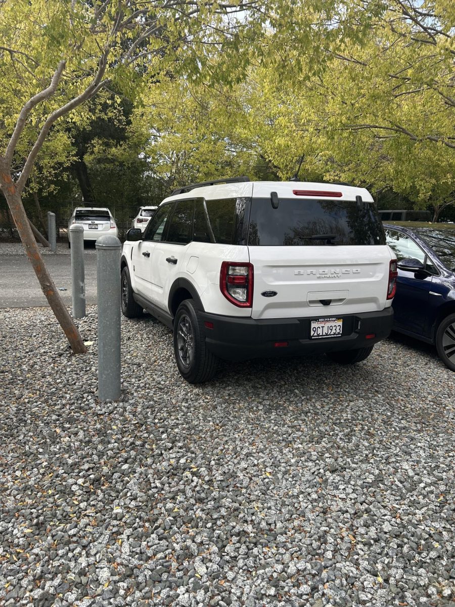 Between the gravel and metal poles, the junior parking lot poses many challenges for beginner drivers. 
