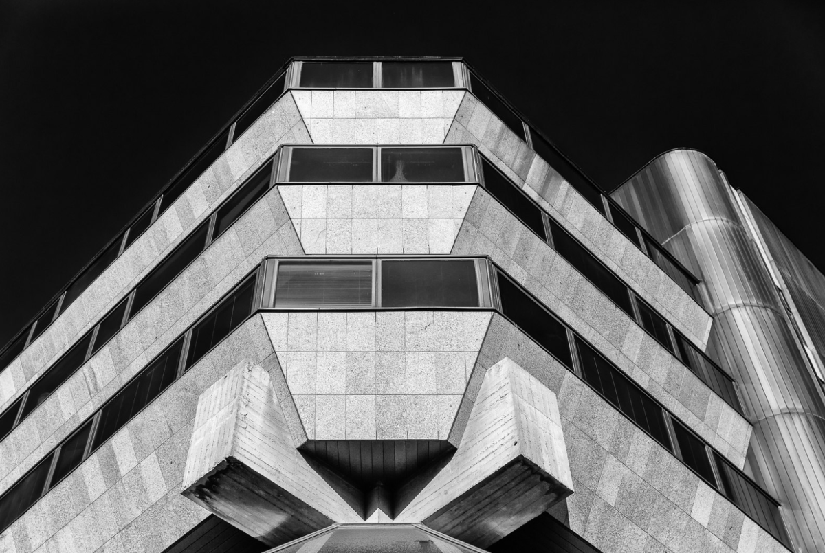 Brutalist architecture gained popularity in the years following WWI.