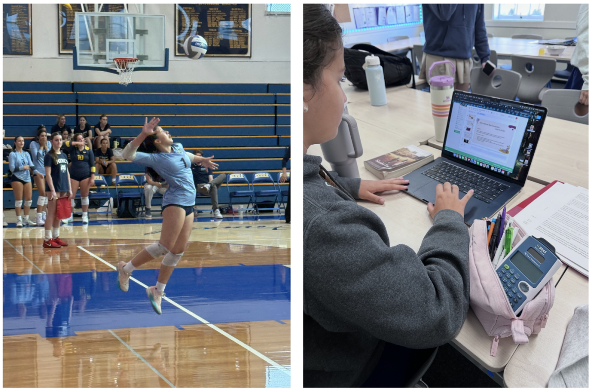 Penelope Peixoto switching from school volleyball to school studies during her first year as a high school student.