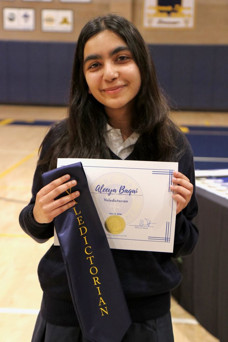 Aleeya Baqai was awarded valedictorian for her achievements over the past four years at NDB.