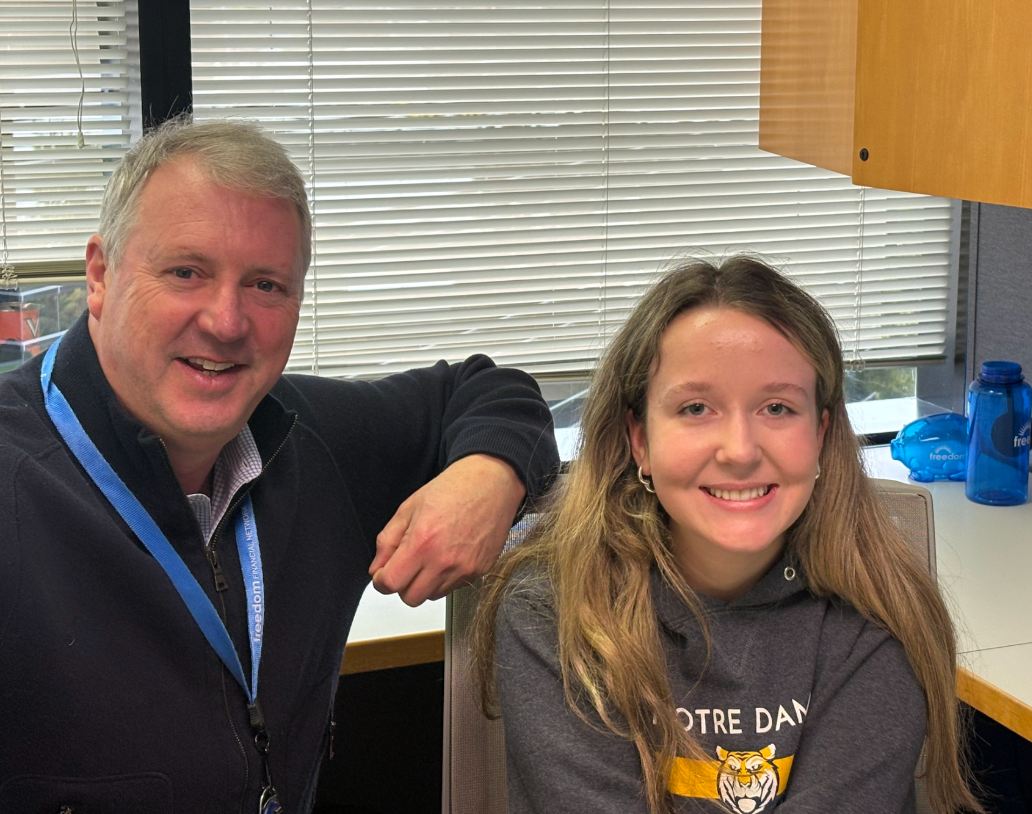 Junior Arden Enright participated in an internship at Achieve during InterSession 2026.